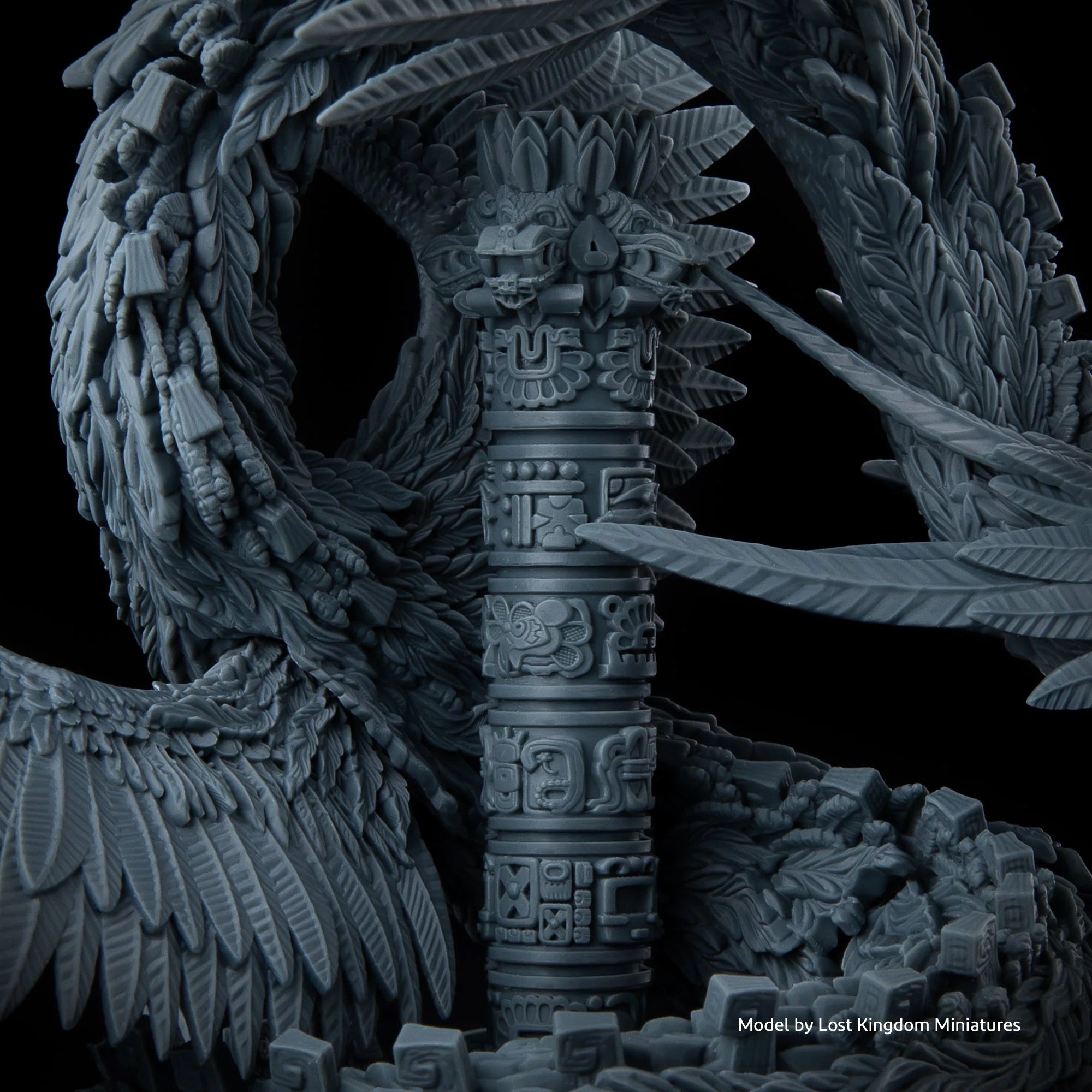 Detalle central figura dragon impreso en resina ELEGOO Standard 8K gran resolucion - Mr Resin
