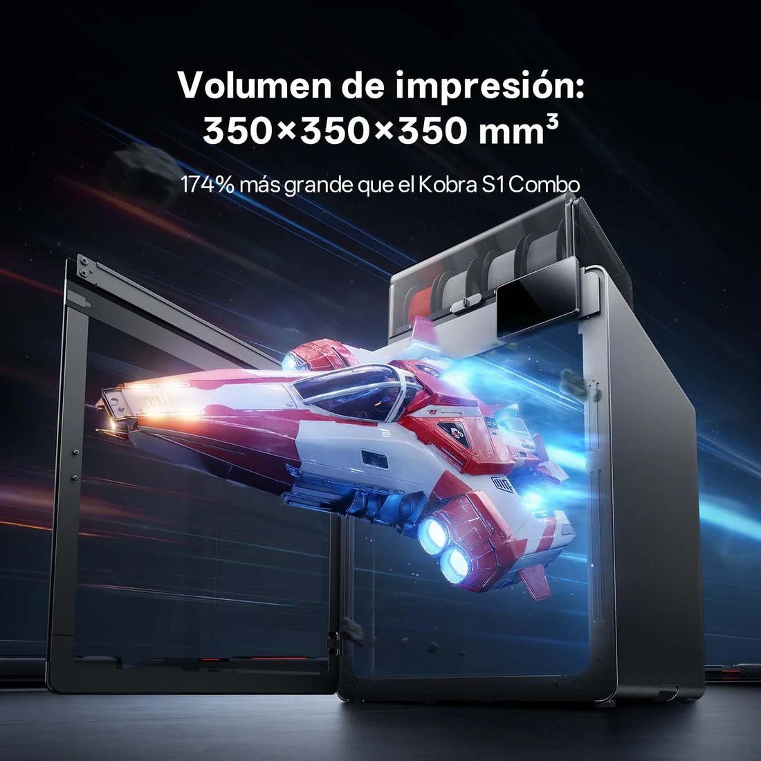 volumen de impresion de 350x350x350 de la Anycubic Kobra s1 max