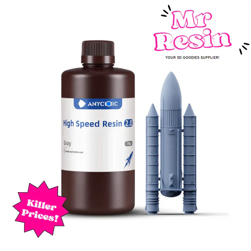 Bouteille de résine UV Anycubic High Speed avec fusée imprimée de démonstration - Mr Resin