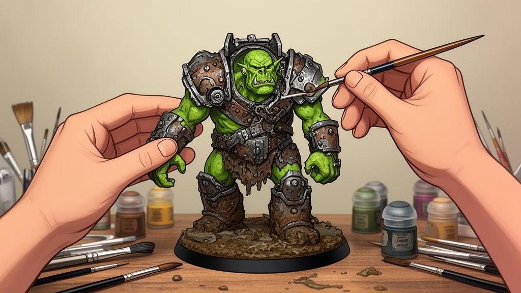Orks Warhammer peints guide complet peinture de figurines - Mr Resin