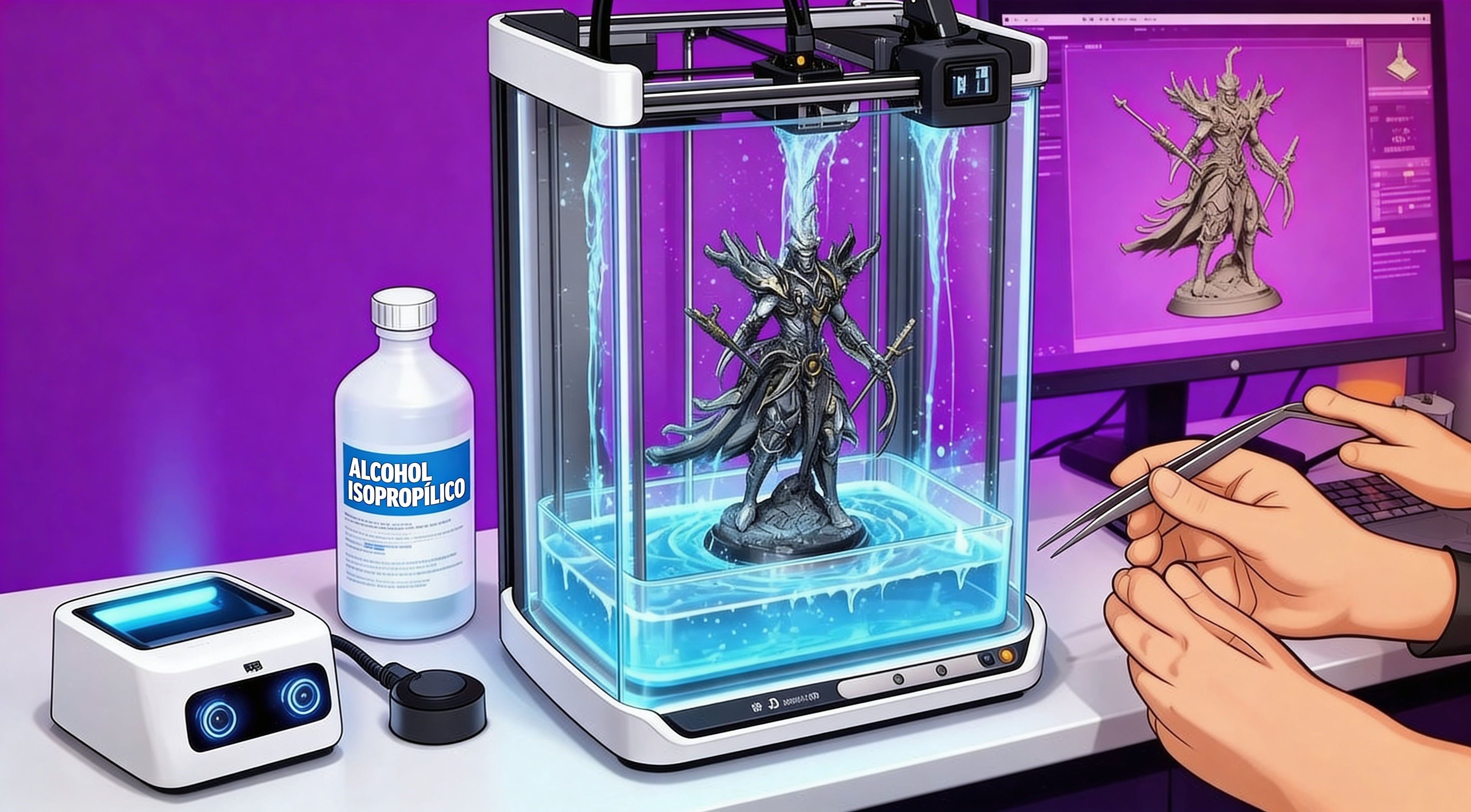Como imprimir miniaturas 3D en resina y limpiarlas correctamente - Mr Resin