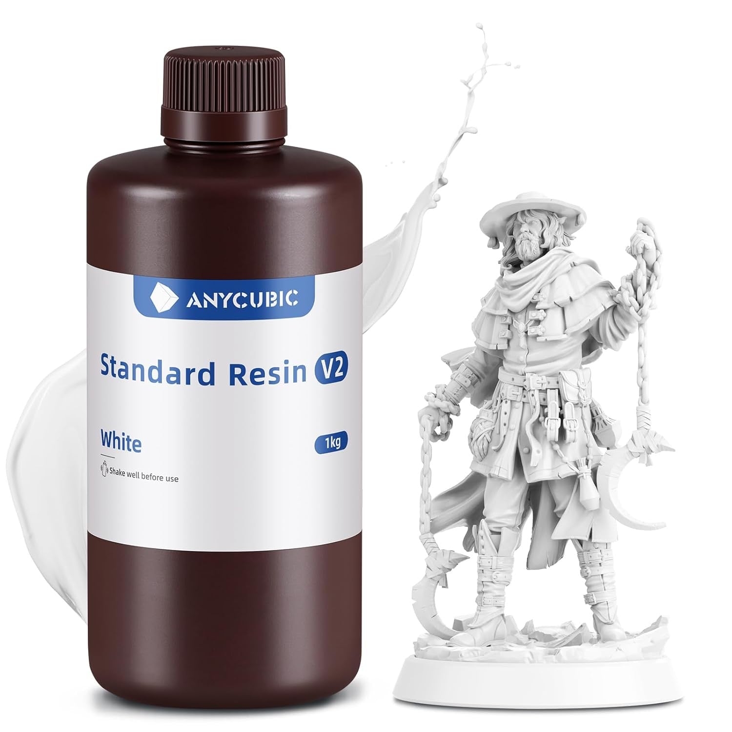 Resina UV Anycubic Standard V2 Blanco con figura impresa de gran detalle - Mr Resin