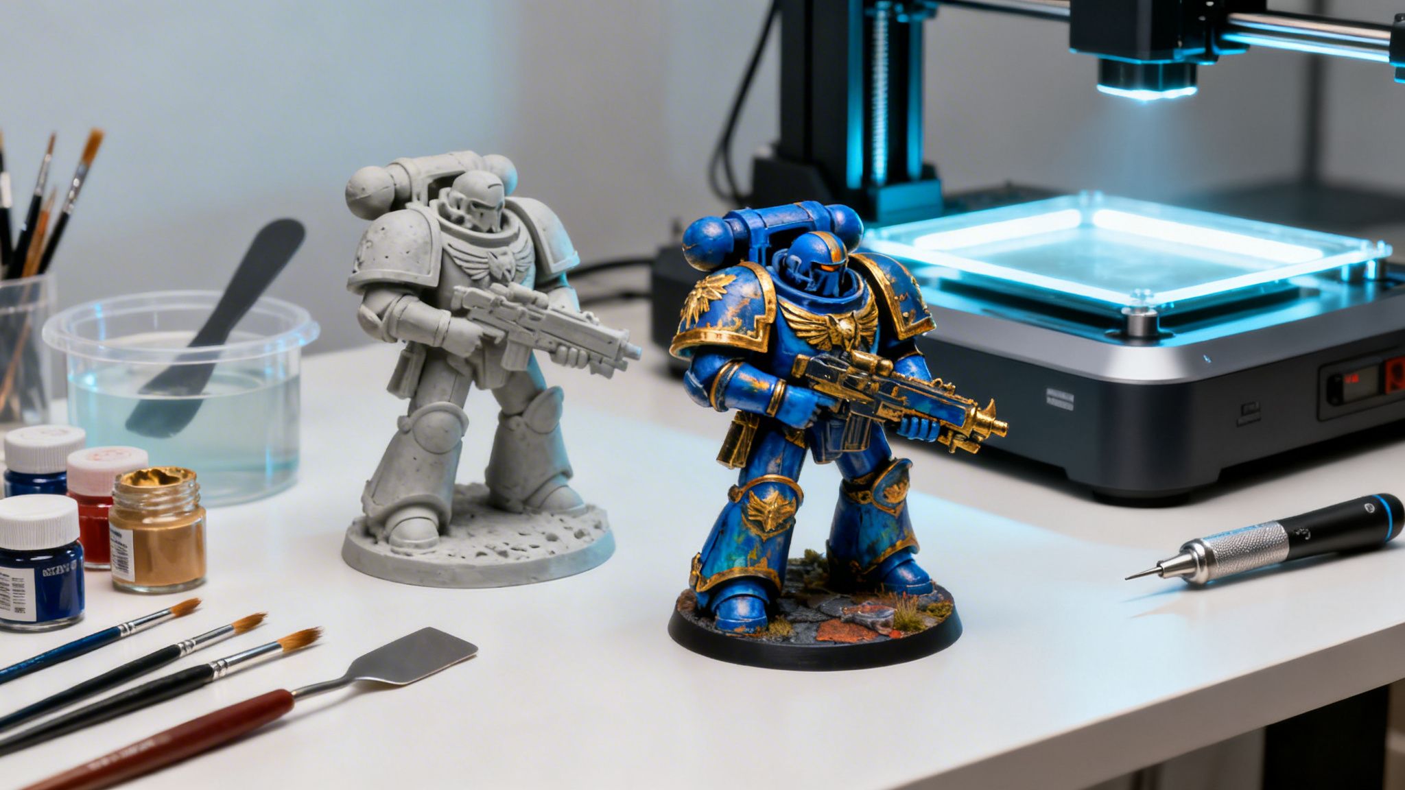 Guía para imprimir y pintar Warhammer Marines Espaciales en 3D