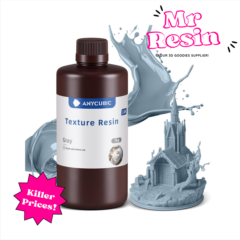 Résine de texture Anycubic 14K, détail et flexibilité pour vos miniatures et figurines.