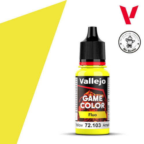 Pintura Vallejo de la gama Game Color Fluorescente 72103 color Fluorescent Yellow Amarillo Fluorescente - Mr Resin