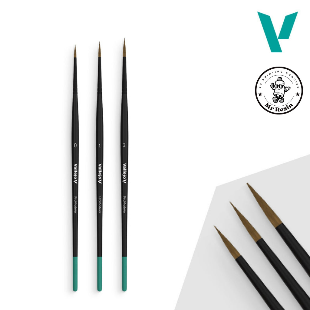 Vallejo Pro Modeler B01991 Designer Set natural hair brush set for miniatures - Mr Resin