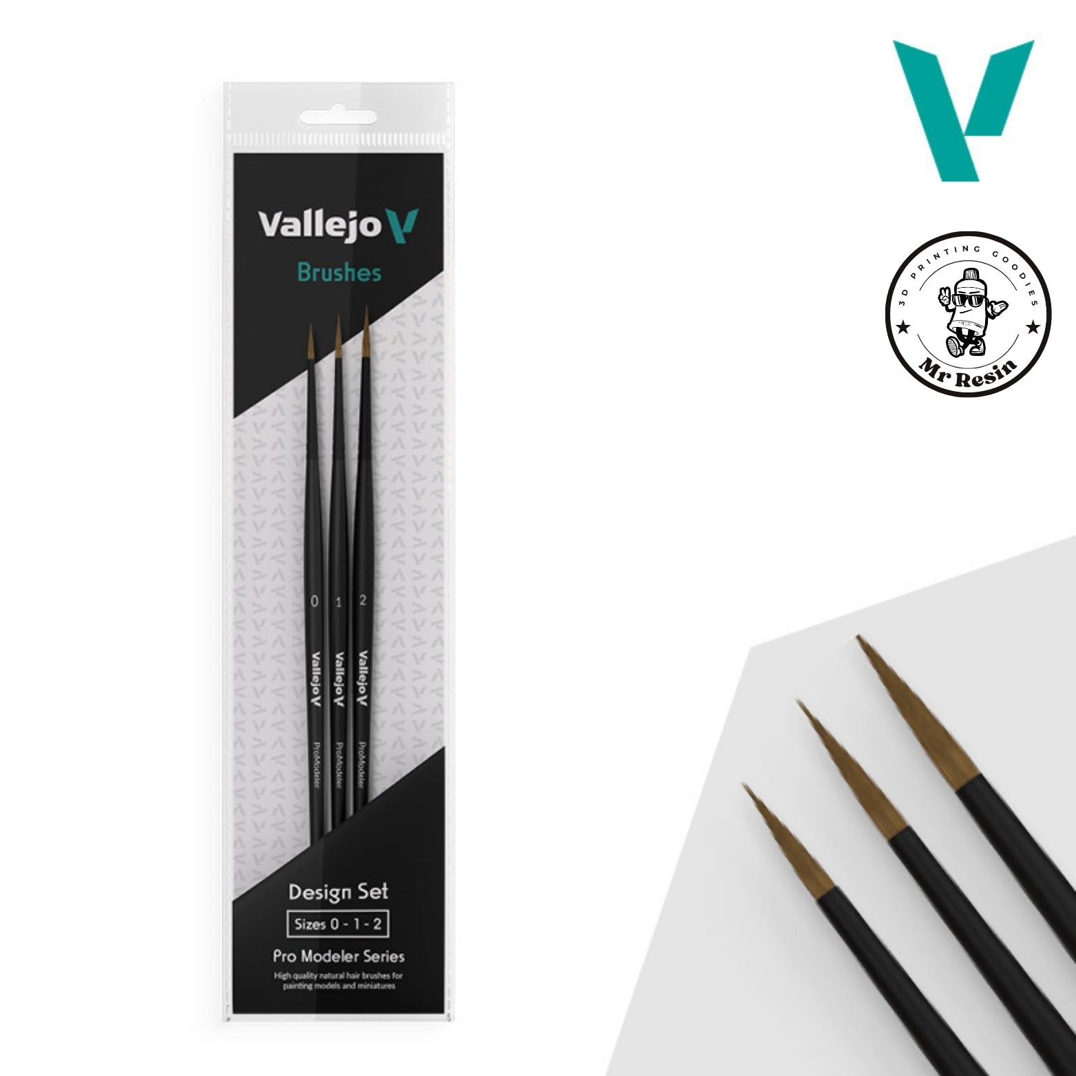 🖌️ Pinceles de Pelo Natural Vallejo Pro Modeler
