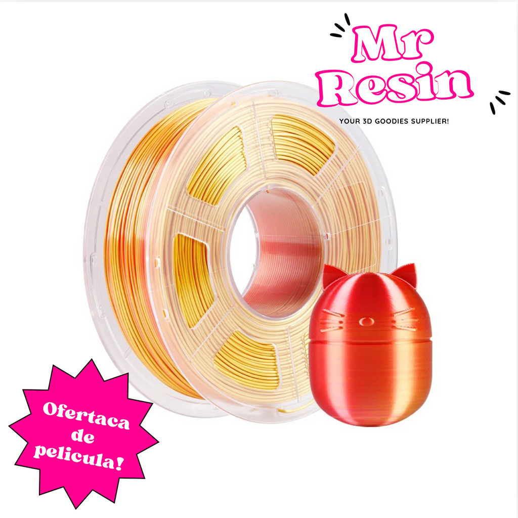 Filamento PLA+ Silk Anycubic 1.75mm bicolor Oro y Rojo para impresora 3D FDM - Mr Resin