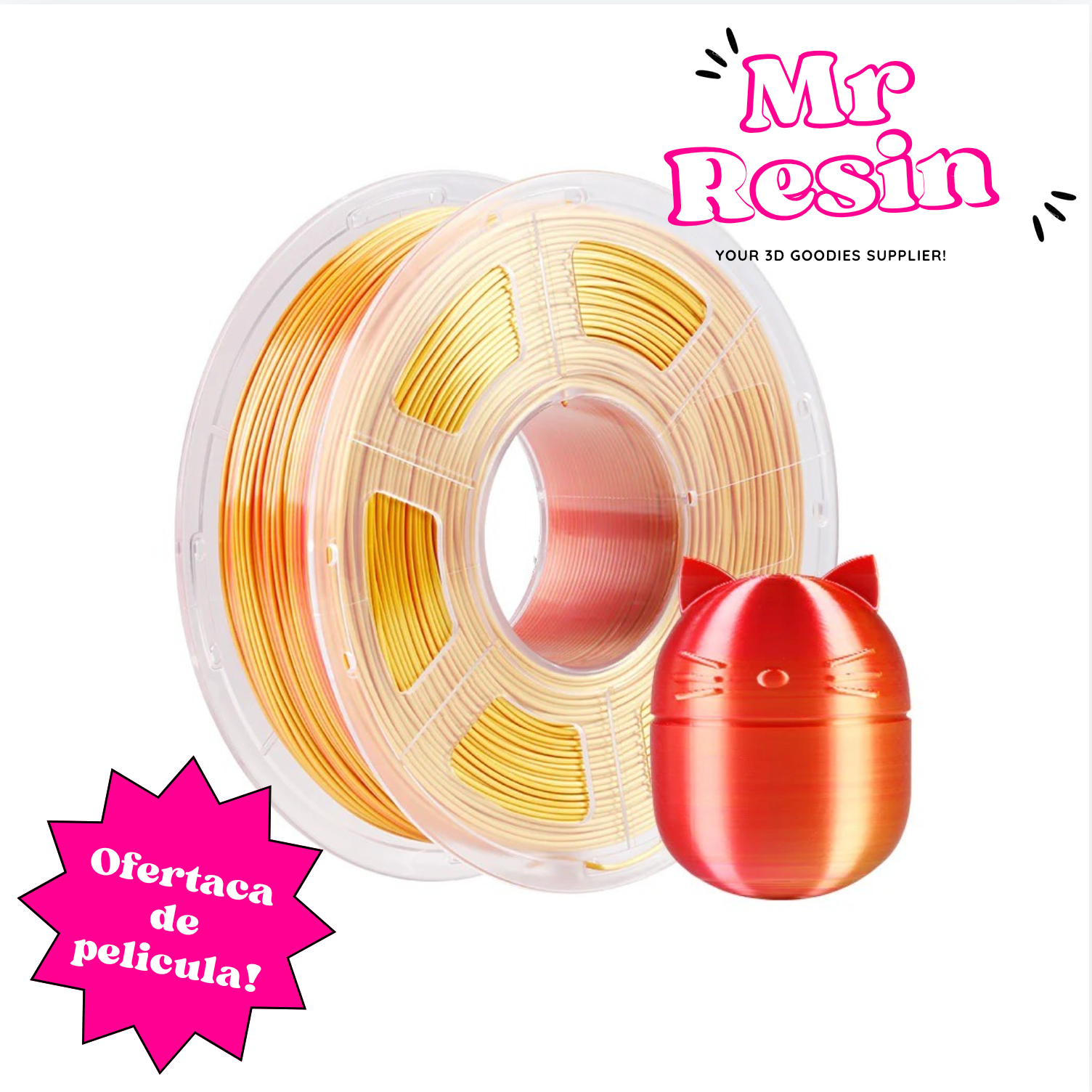🔥Filamento PLA+ de Seda Anycubic, PLA+ Silk Dual Tricolor🔥