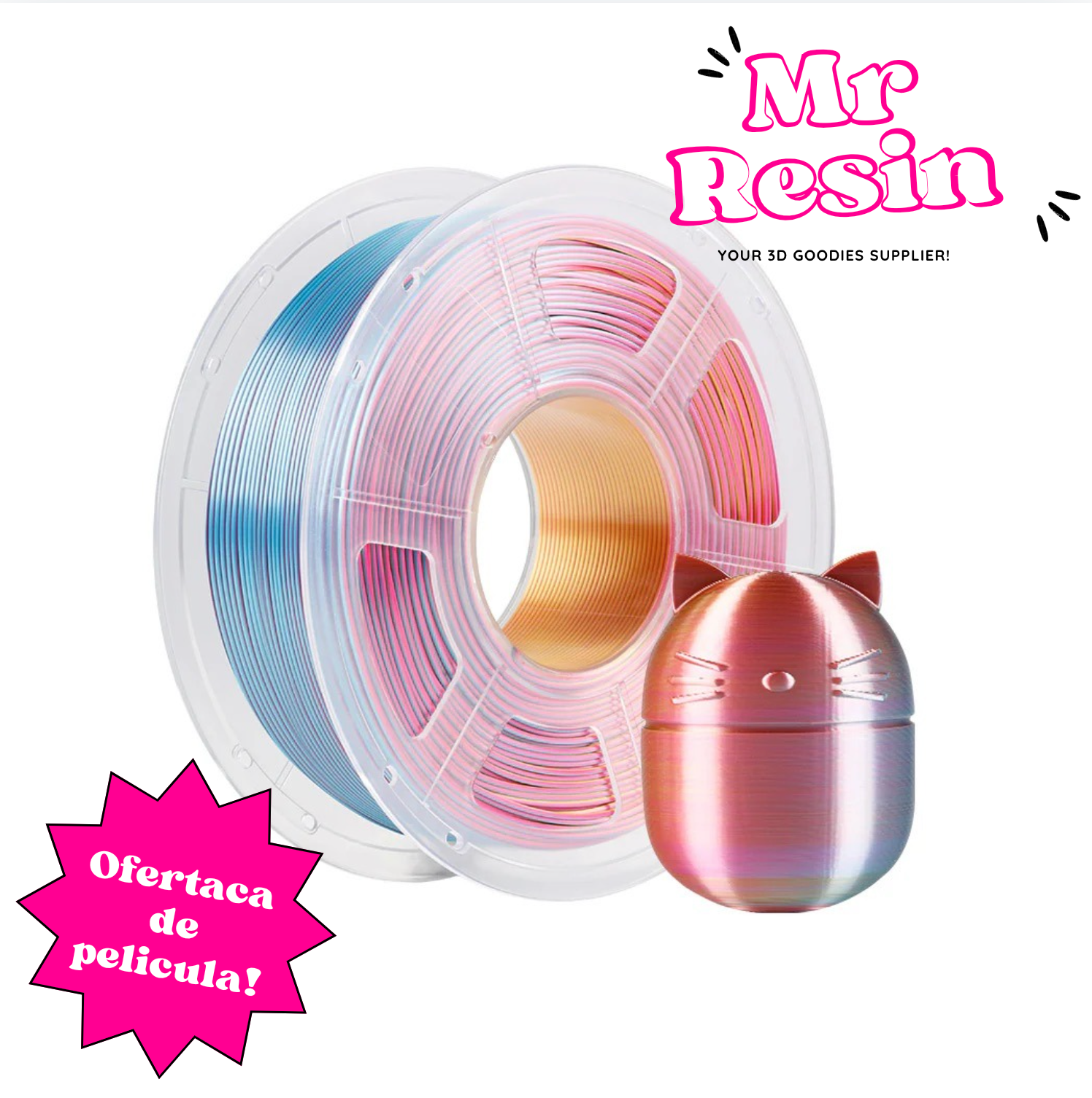 🔥Filamento PLA+ de Seda Anycubic, PLA+ Silk Dual Tricolor🔥