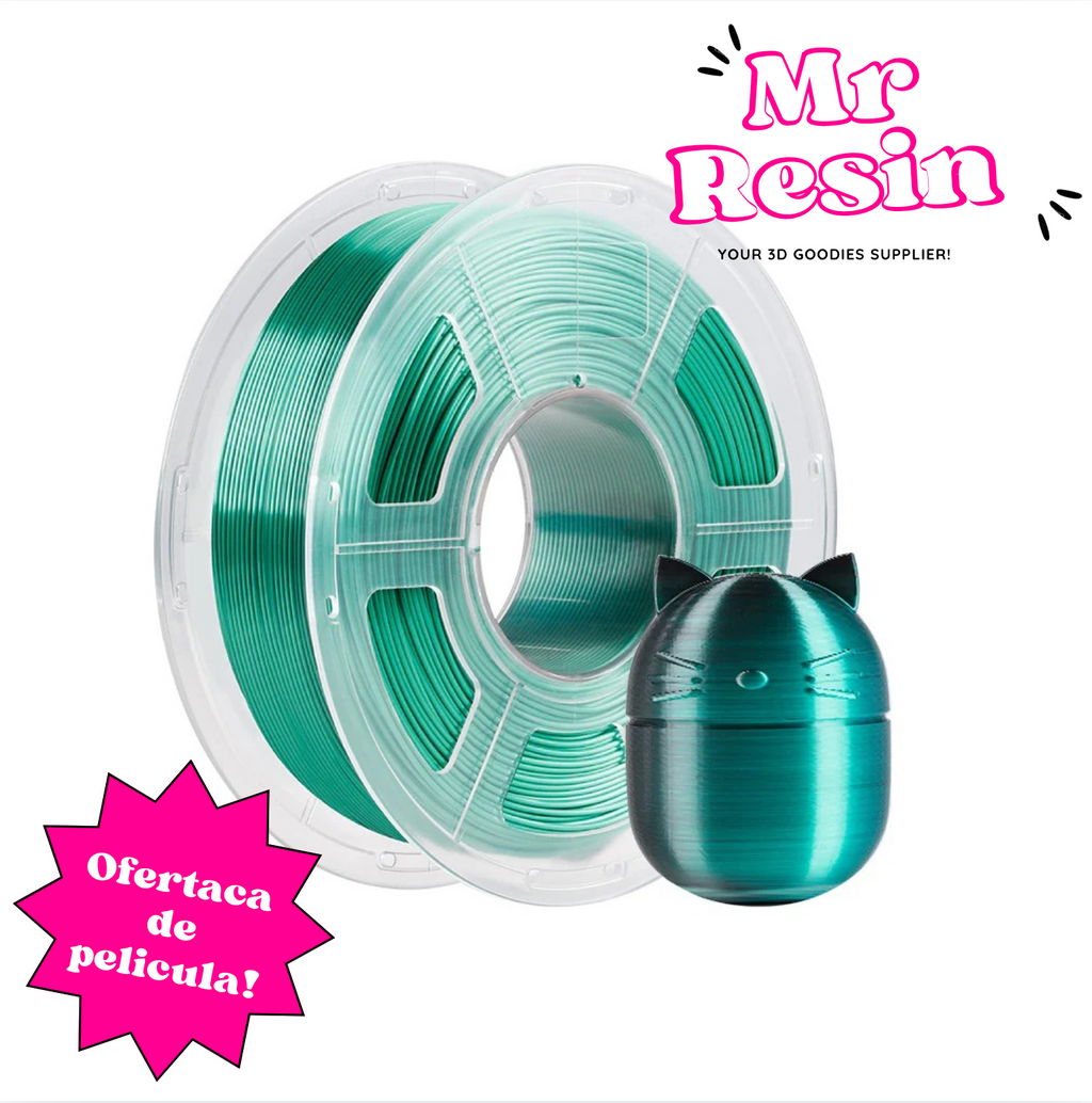 Filamento PLA+ Silk Anycubic 1.75mm bicolor Verde y Negro para impresora 3D FDM - Mr Resin