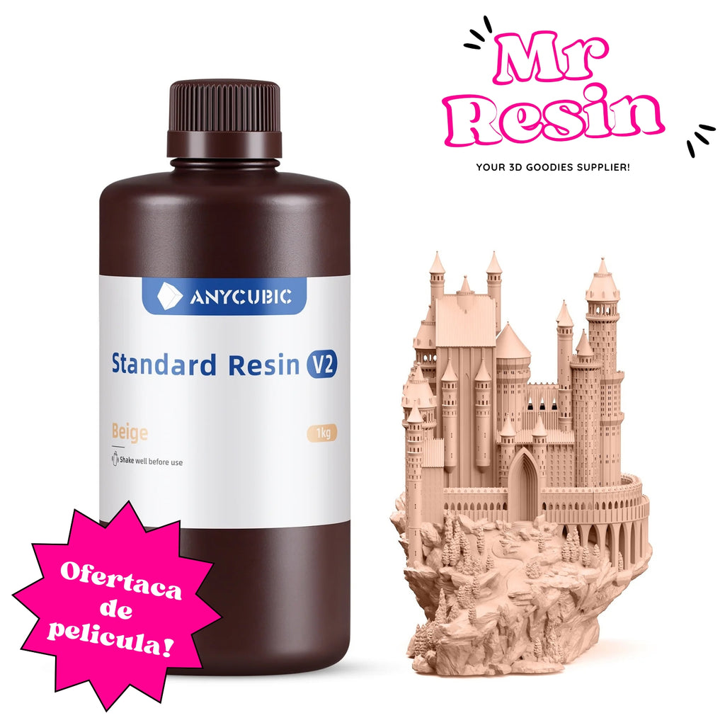 Resina UV Anycubic Standard V2 1kg Beige para impresora 3D - Mr Resin