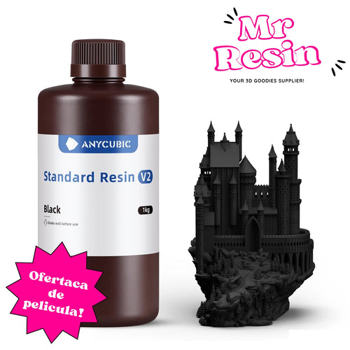 Resina UV Anycubic Standard V2 1kg Negro para impresora 3D - Mr Resin