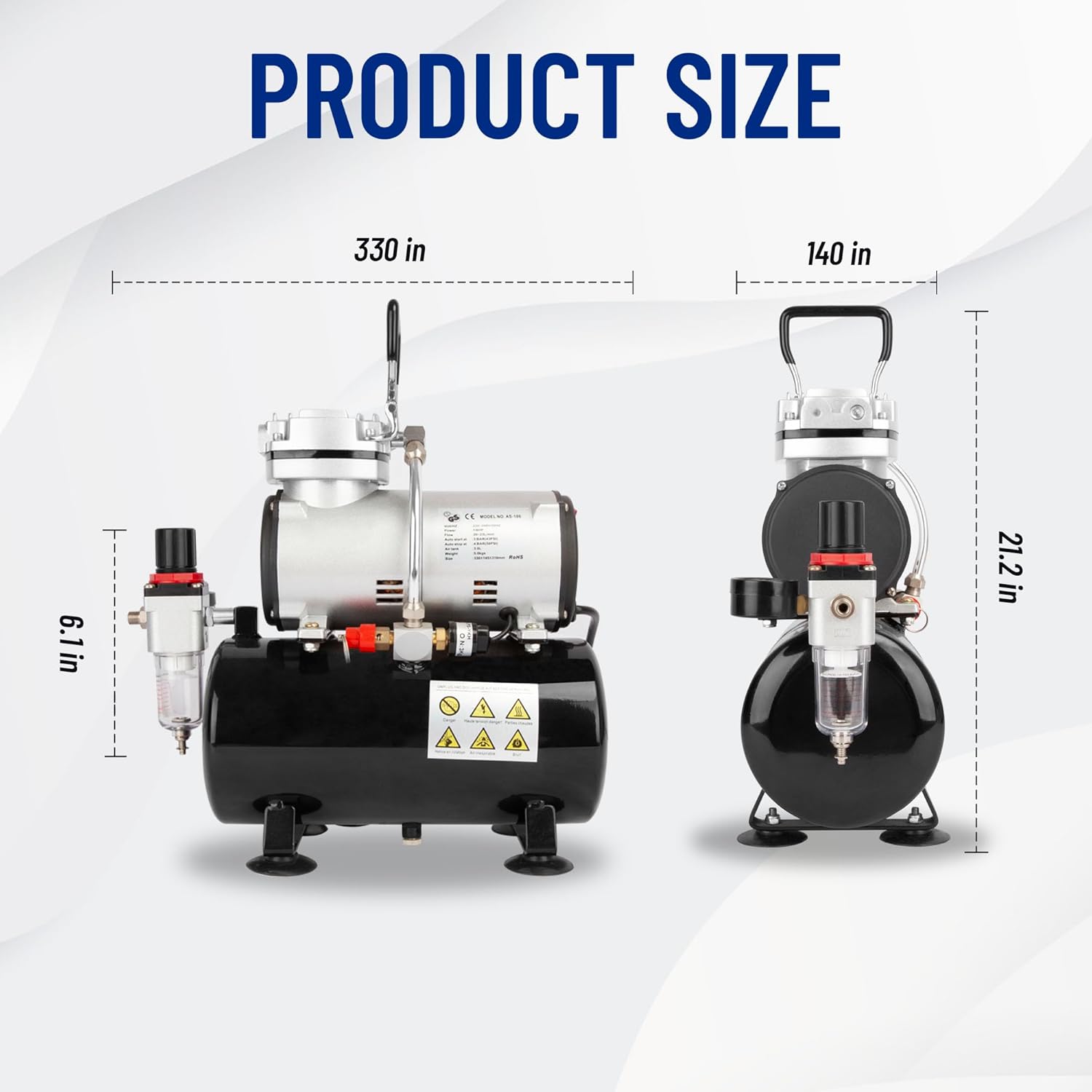 🔋 Compressor de aerógrafo Vallejo AS186 com depósito de 3L