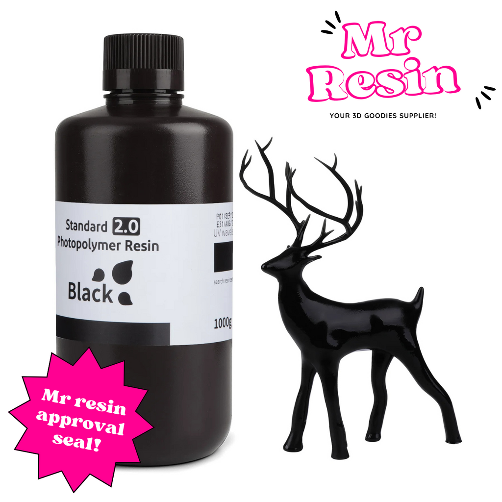 Resina UV ELEGOO Standard 2.0 1kg Negro para impresora 3D - Mr Resin