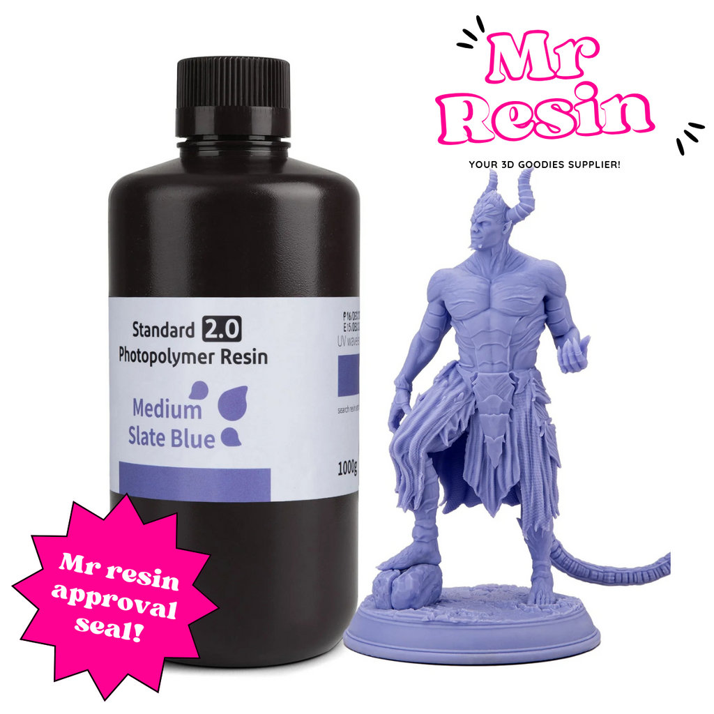 Resina UV ELEGOO Standard 2.0 1kg Medium Slate Blue para impresora 3D - Mr Resin