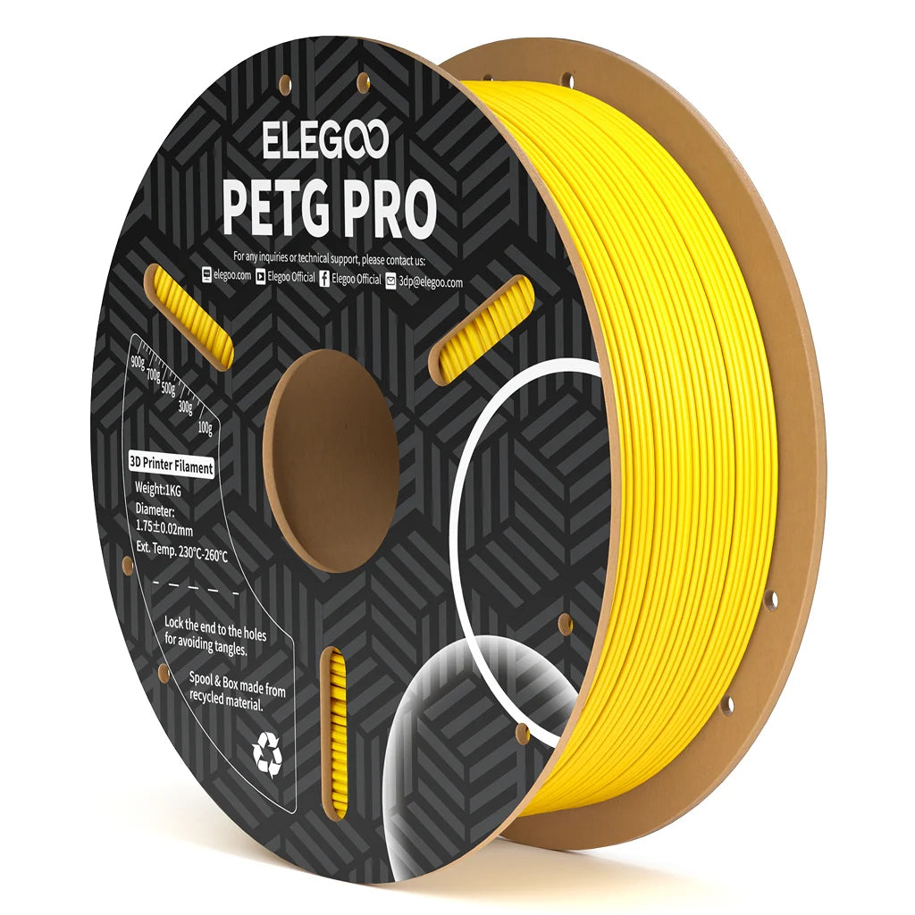 Filamento PETG Pro ELEGOO 1.75mm 1kg Amarillo para impresora 3D FDM - Mr Resin