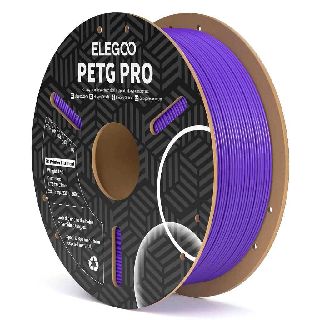 Filamento PETG Pro ELEGOO 1.75mm 1kg Purpura para impresora 3D FDM - Mr Resin