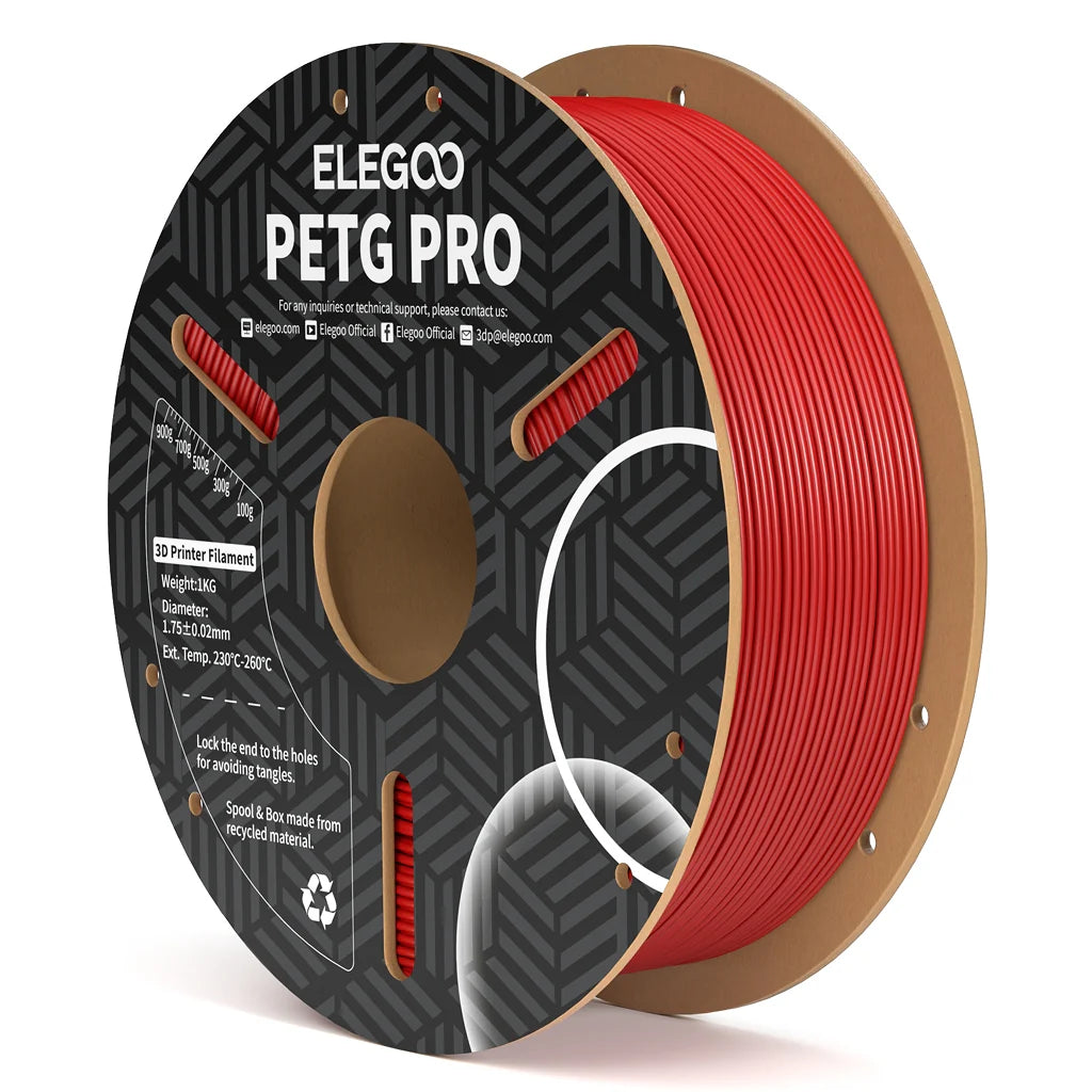 Filamento PETG Pro ELEGOO 1.75mm 1kg Rojo para impresora 3D FDM - Mr Resin