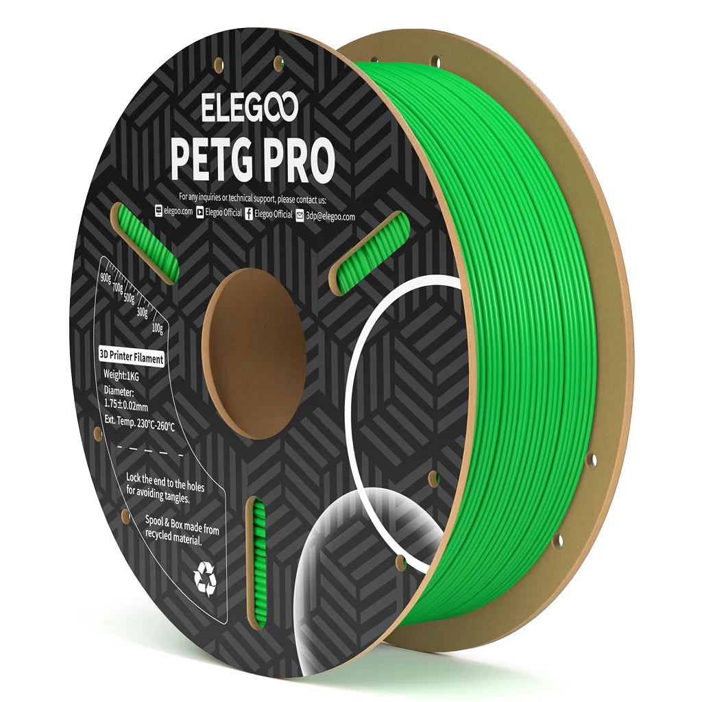 Filamento PETG Pro ELEGOO 1.75mm 1kg Verde para impresora 3D FDM - Mr Resin