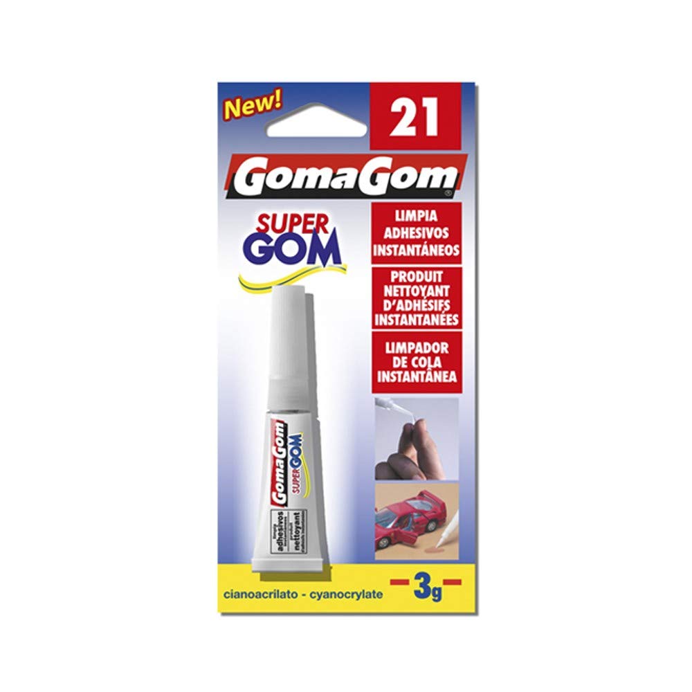 forntal del limpia adhesicvos instantaneo gomagom 21 para cianocrilato y qita manchas de impresion 3D
