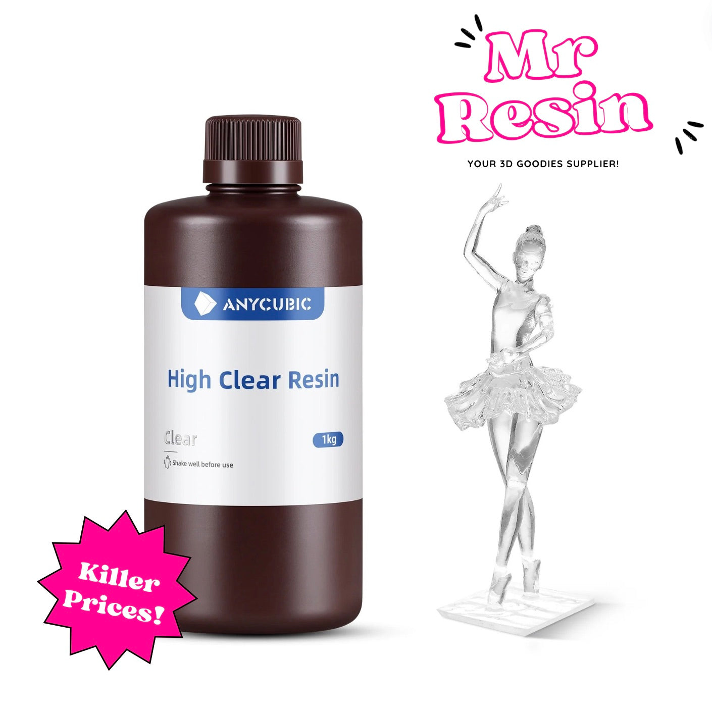 🔥1Kg Resina High Clear, Resina de Alta Transparencia Anycubic🔥
