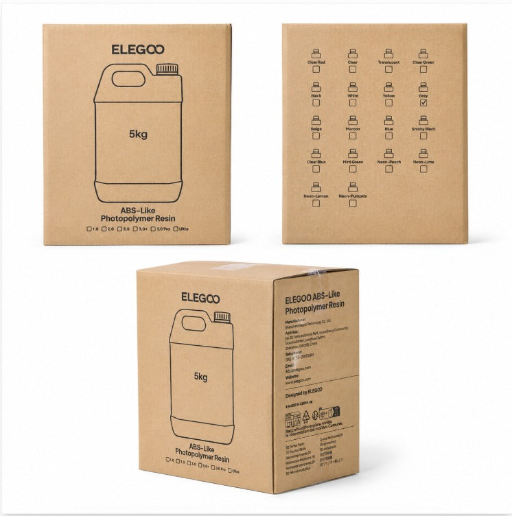 caja exterior de la garrafa de 5L de la resina Elegoo ABS like