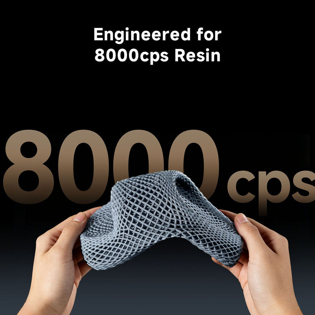 Pieza flexible impresa con resina de alta viscosidad de 8000 cps en la Photon P1 Max