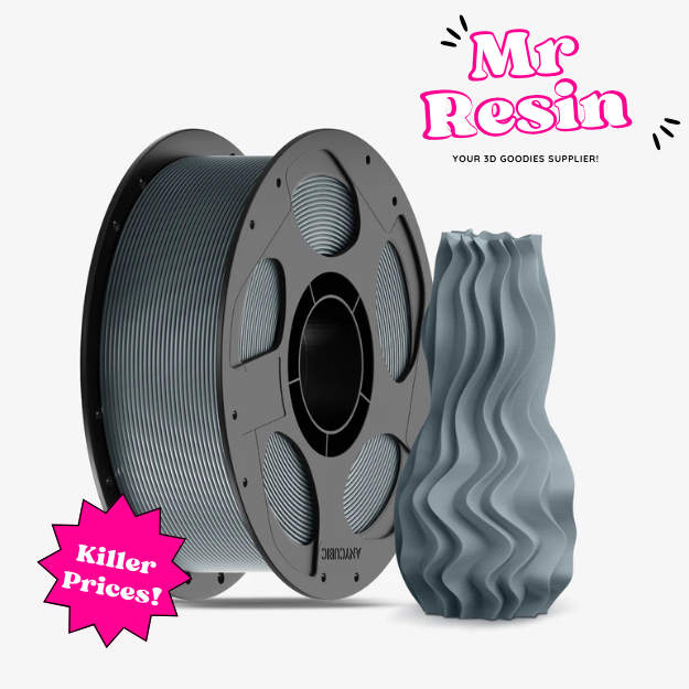 Filamento PLA Basic Anycubic 1.75mm 1kg Plata textura para impresora 3D FDM - Mr Resin