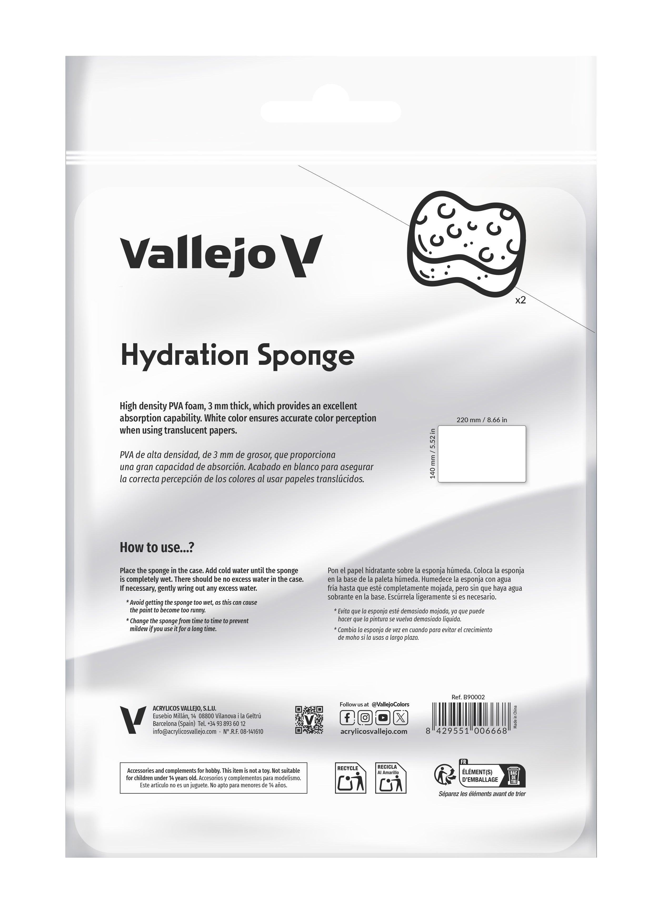 🧽 Esponjas para la Paleta Húmeda de Vallejo – Pack 2 unidades