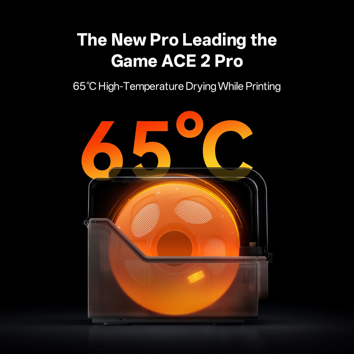 ACE 2 Pro secando filamento a 65 °C mientras imprime