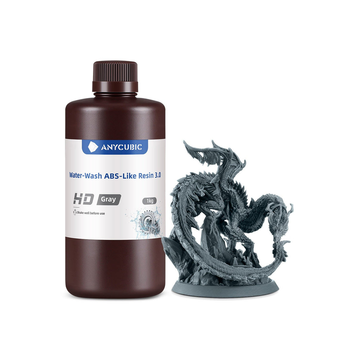 Anycubic Water-Wash ABS-Like Resin 3.0 color ABS 3.0 Water Wash Gris HD