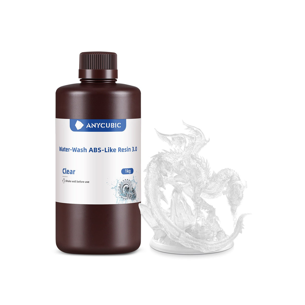 Anycubic Water-Wash ABS-Like Resin 3.0 color ABS 3.0 Water Wash Transparente