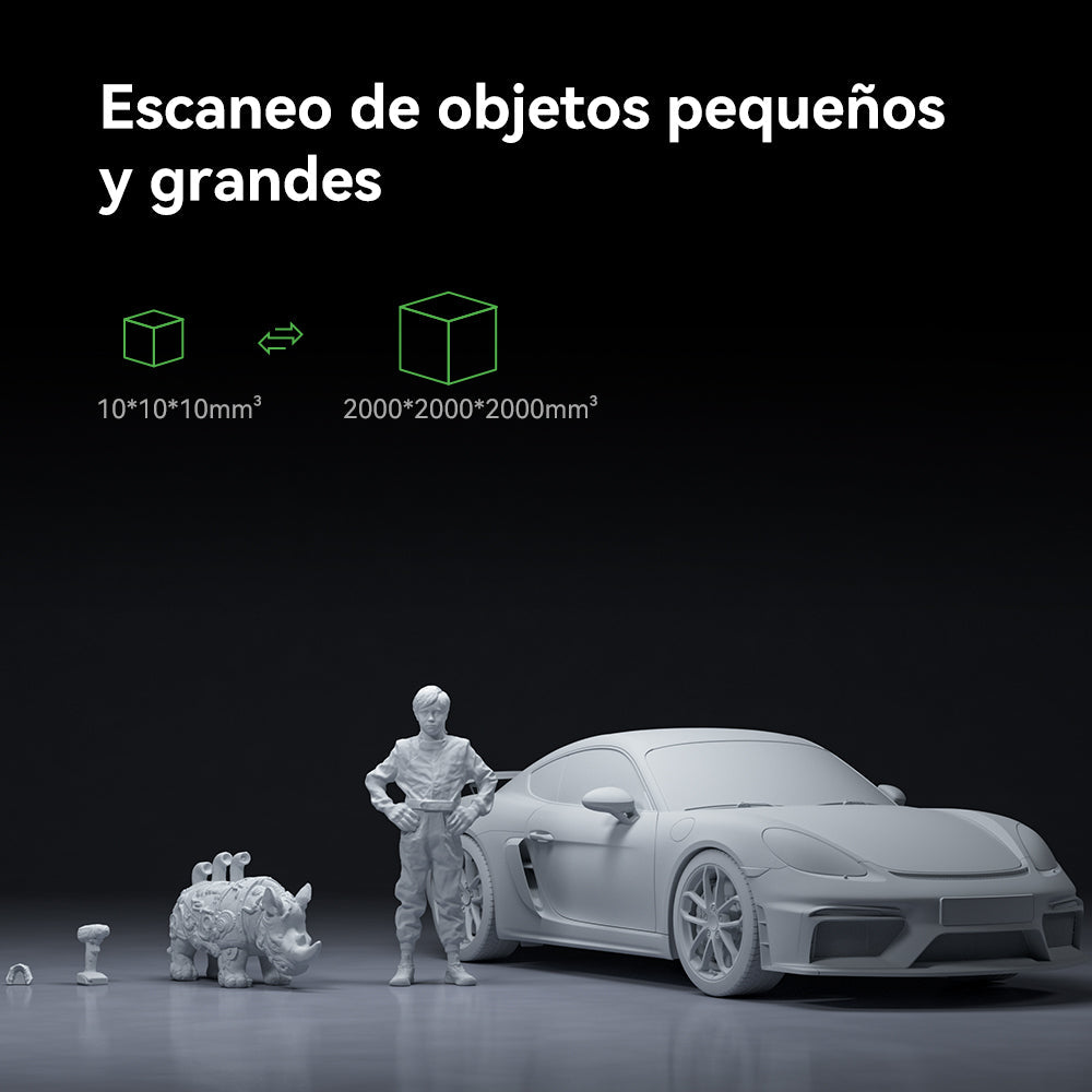 Escáner 3D Creality CR-Scan Otter con objetos pequeños y grandes, de 10 mm a 2000 mm