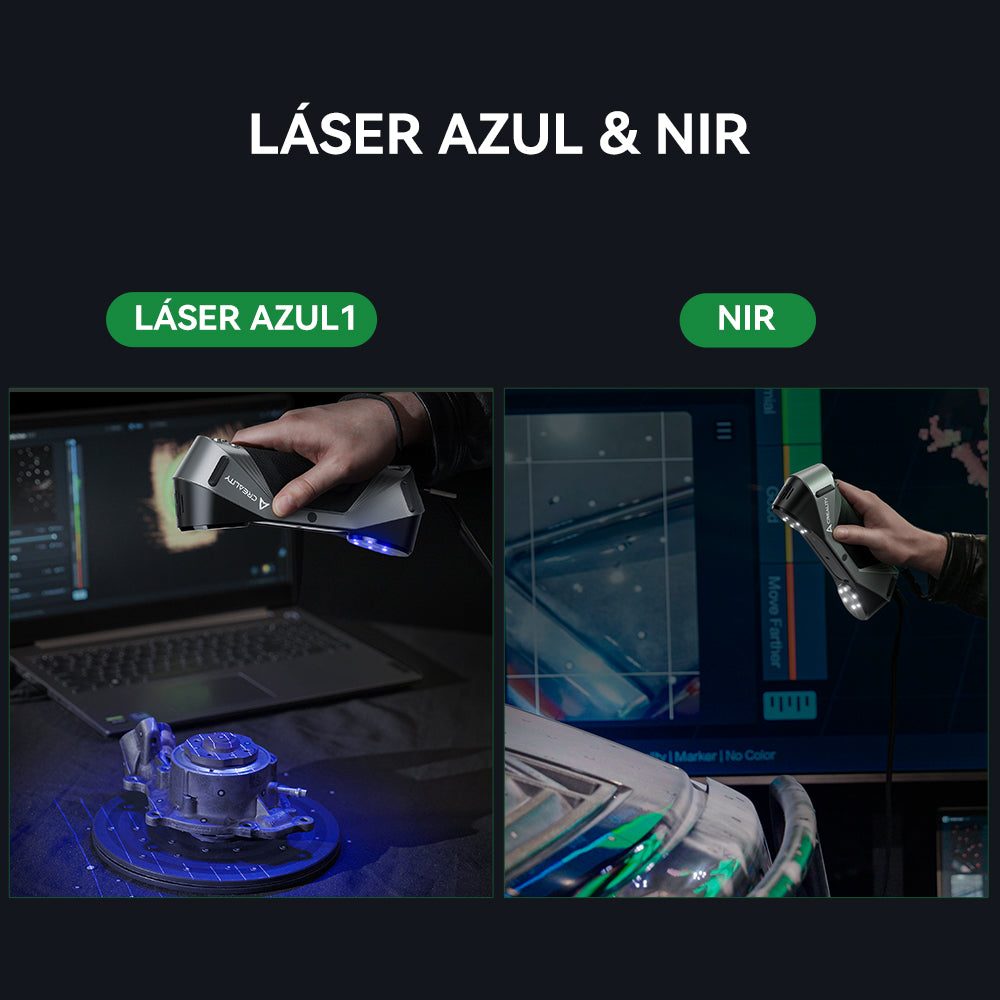 Modos láser azul y NIR del escáner 3D Creality CR-Scan Raptor