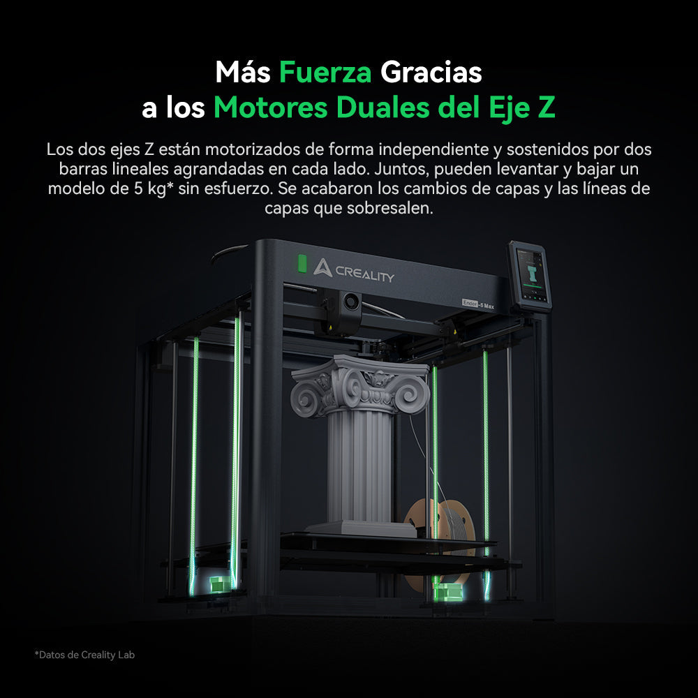 Doble eje Z motorizado de la Ender-5 Max que soporta piezas de hasta 5 kg