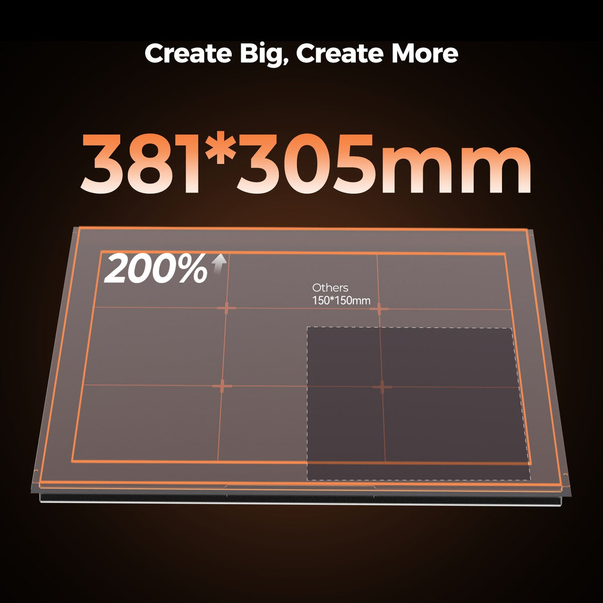 Área de trabajo de 381 x 305 mm de la grabadora láser Creality Falcon A1 10W