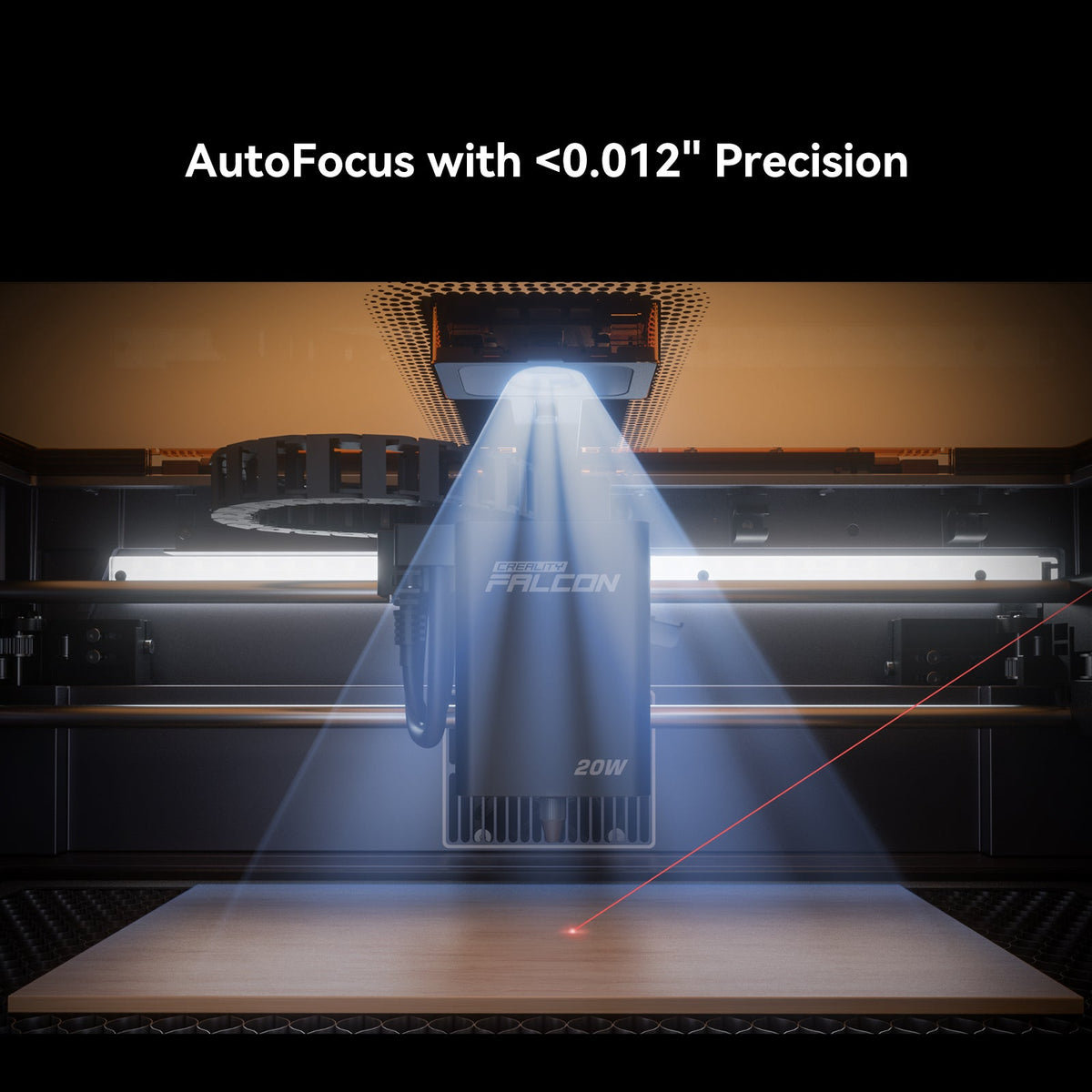 Autoenfoque por cámara IA y medidor láser de la grabadora láser Creality Falcon A1 Pro