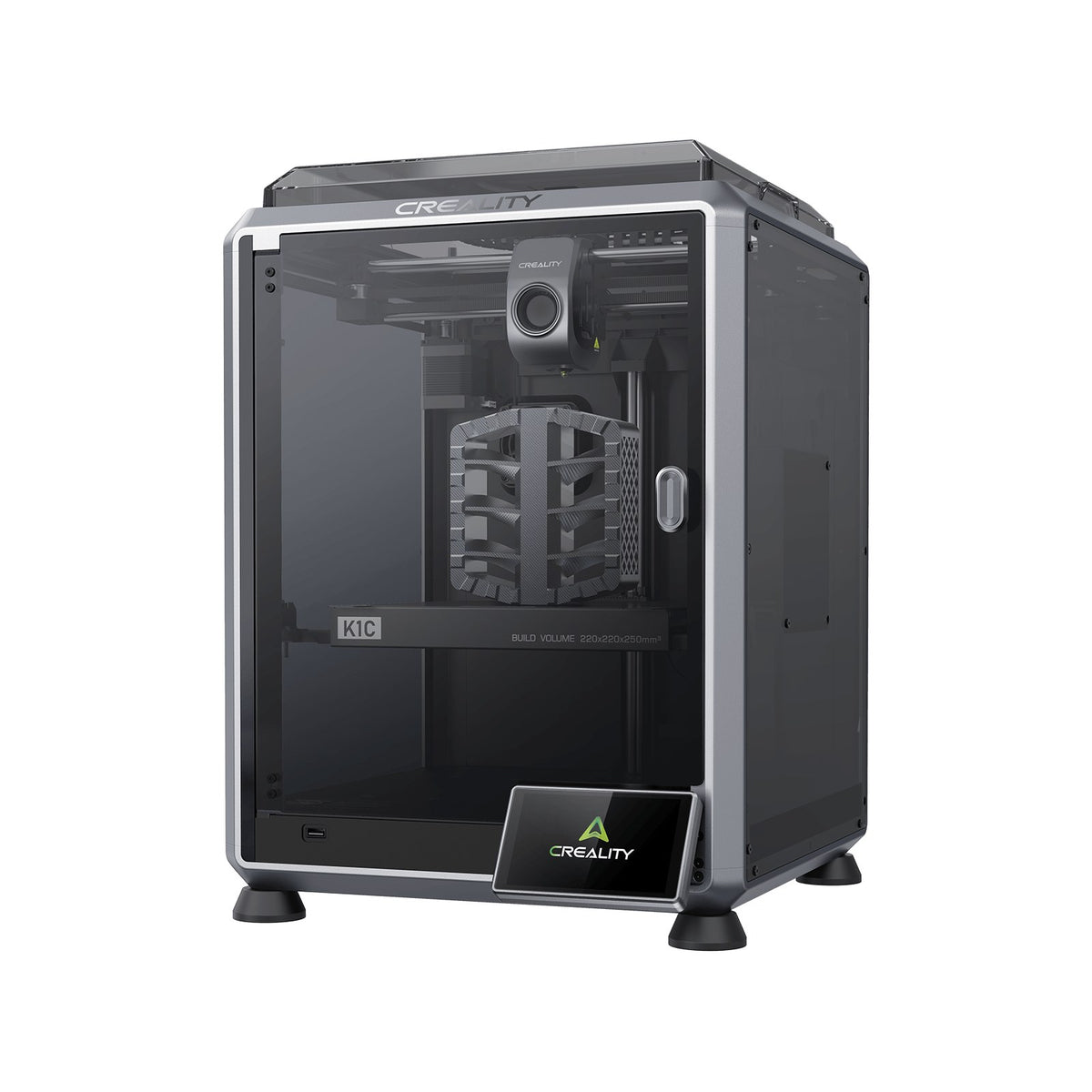 Impresora 3D Creality K1C 2025 cerrada con puerta de cristal
