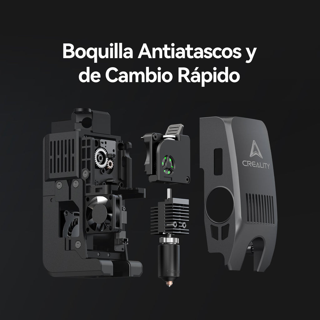 Boquilla antiatascos de cambio rápido y extrusor de la Creality K2 Plus
