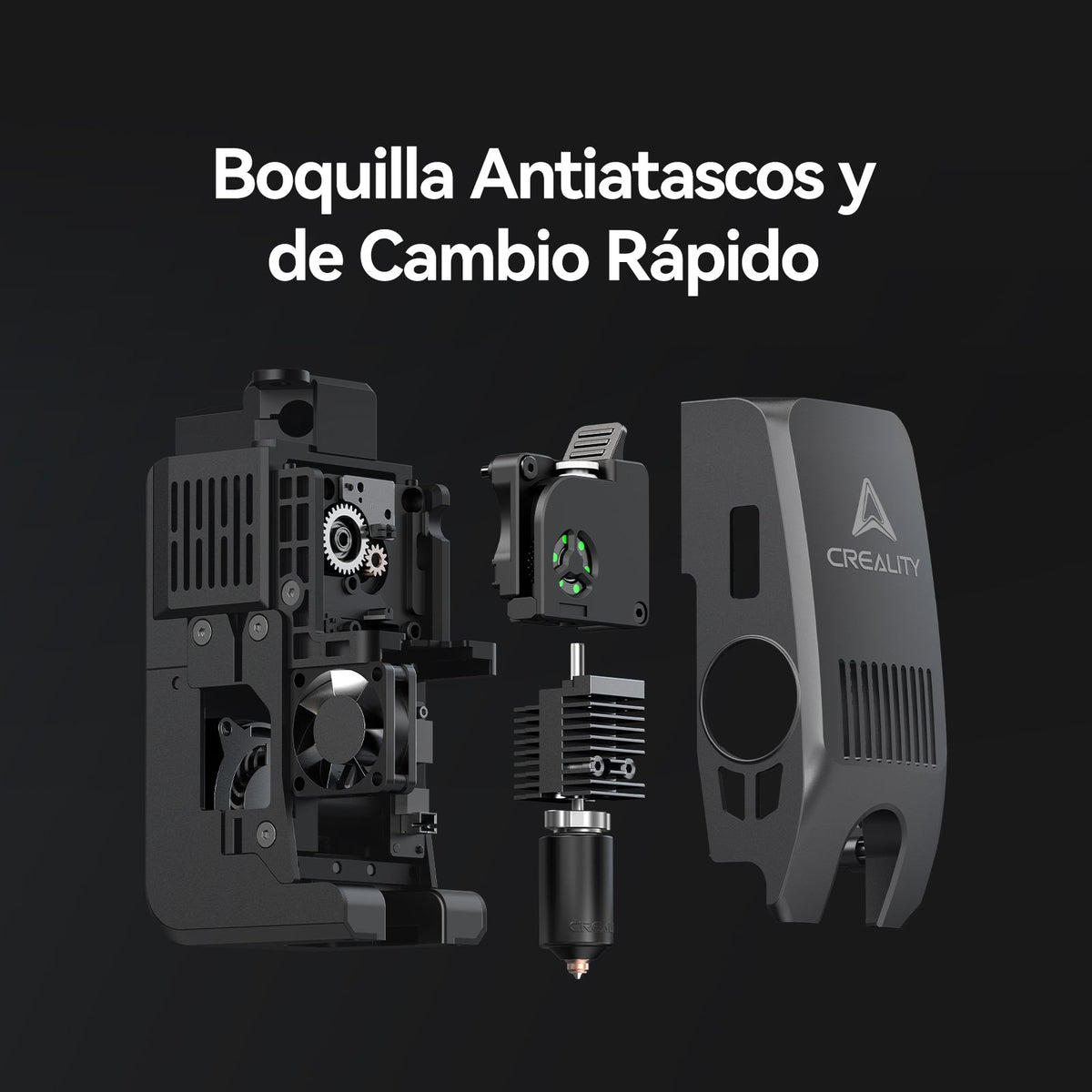 Boquilla antiatascos de cambio rápido y extrusor de la Creality K2 Plus