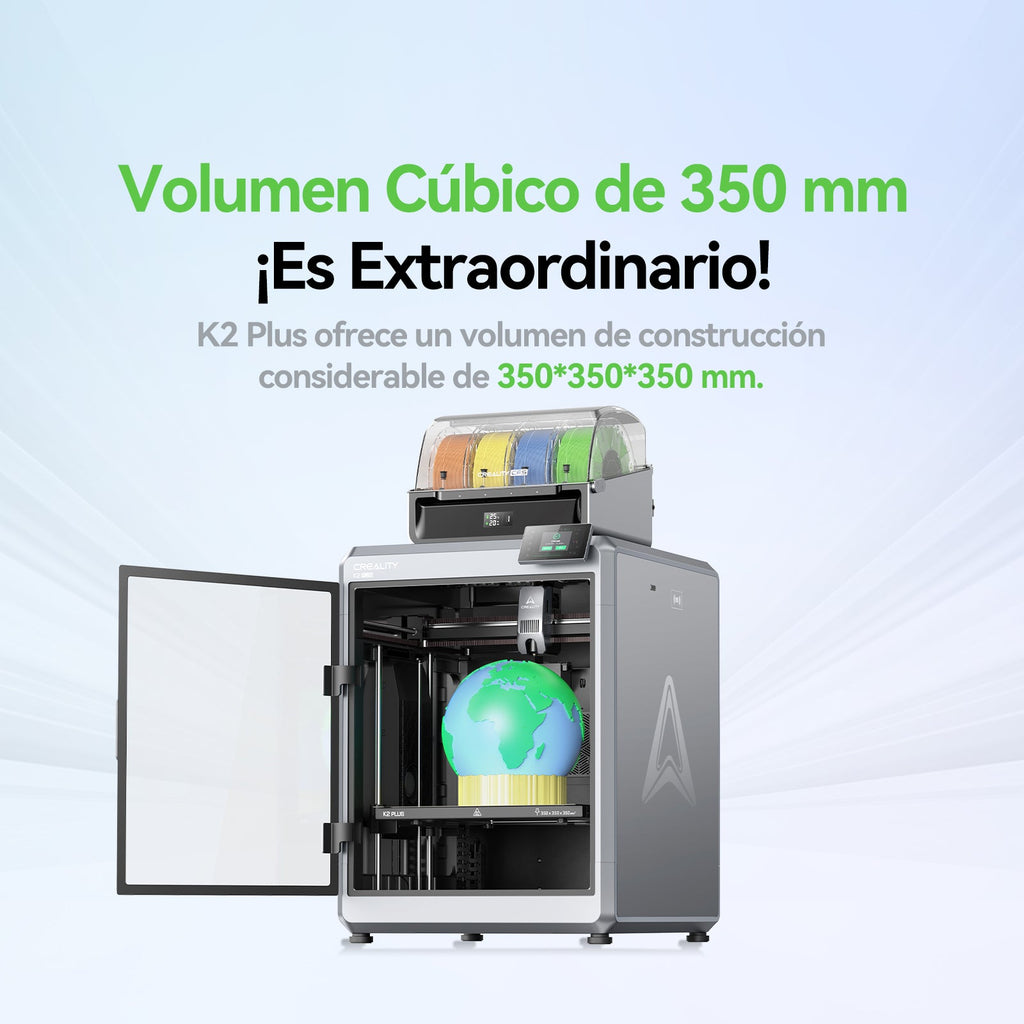 Volumen de impresión de 350 x 350 x 350 mm de la Creality K2 Plus Combo