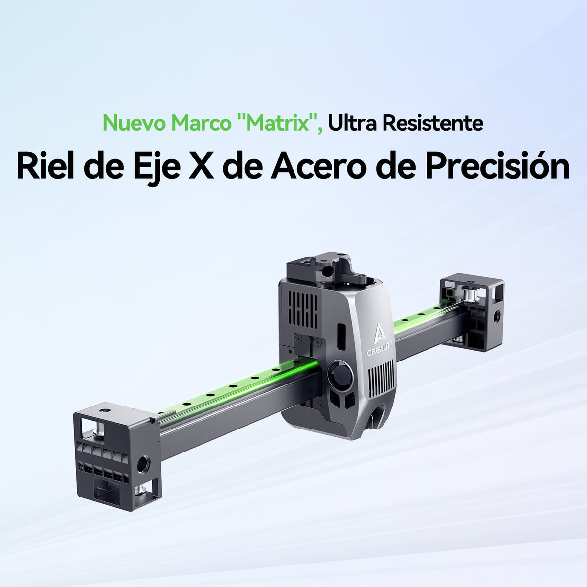 Riel de acero de precisión en el eje X de la Creality K2 Plus