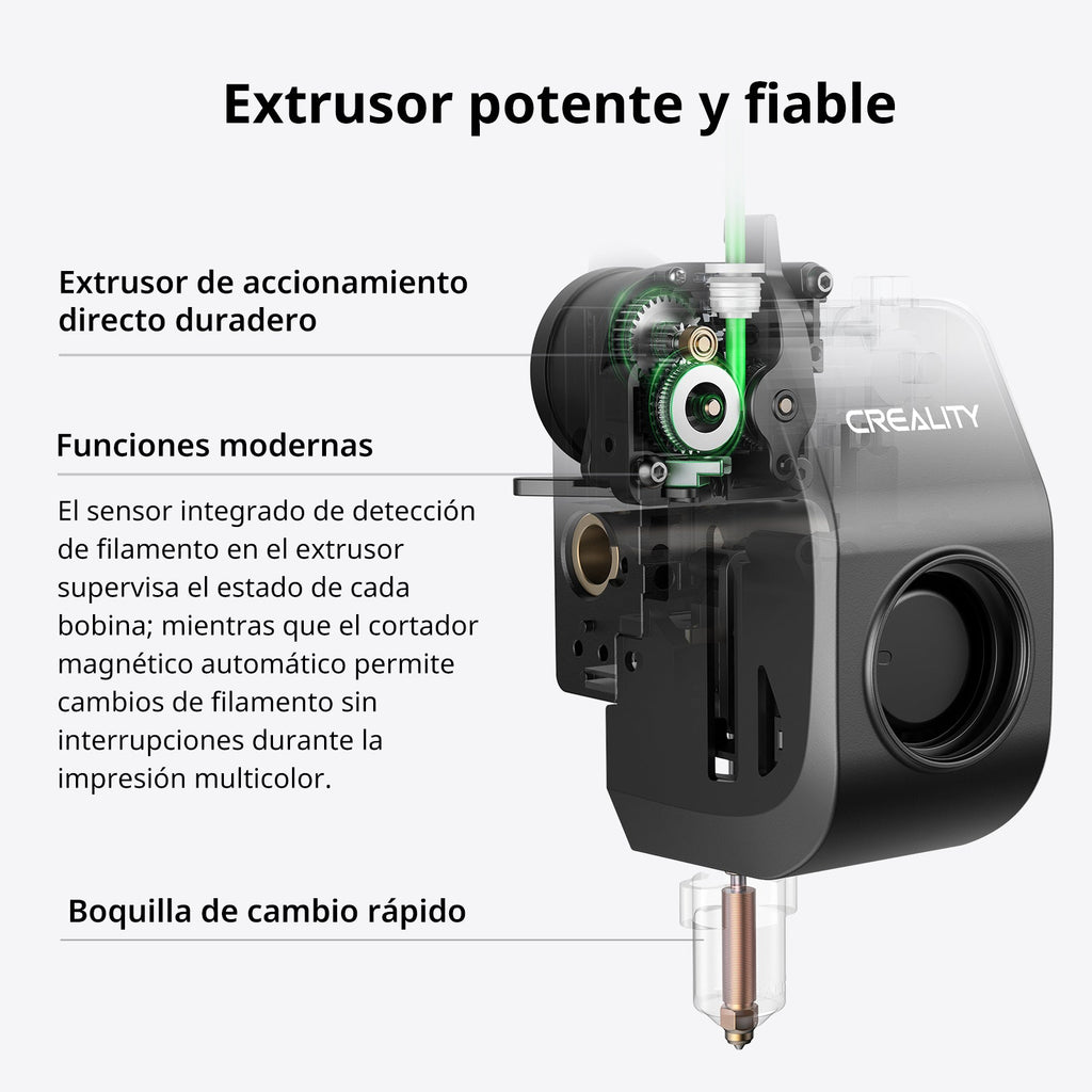 Extrusor directo con cortador magnético y boquilla de cambio rápido de la K2 SE