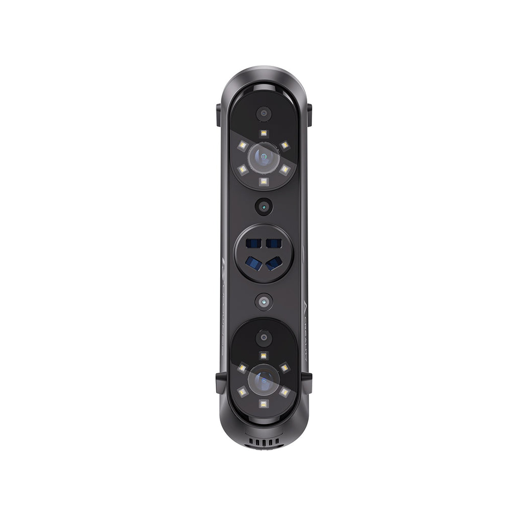 Frontal del escáner 3D Creality Sermoon S1 con sus cuatro lentes