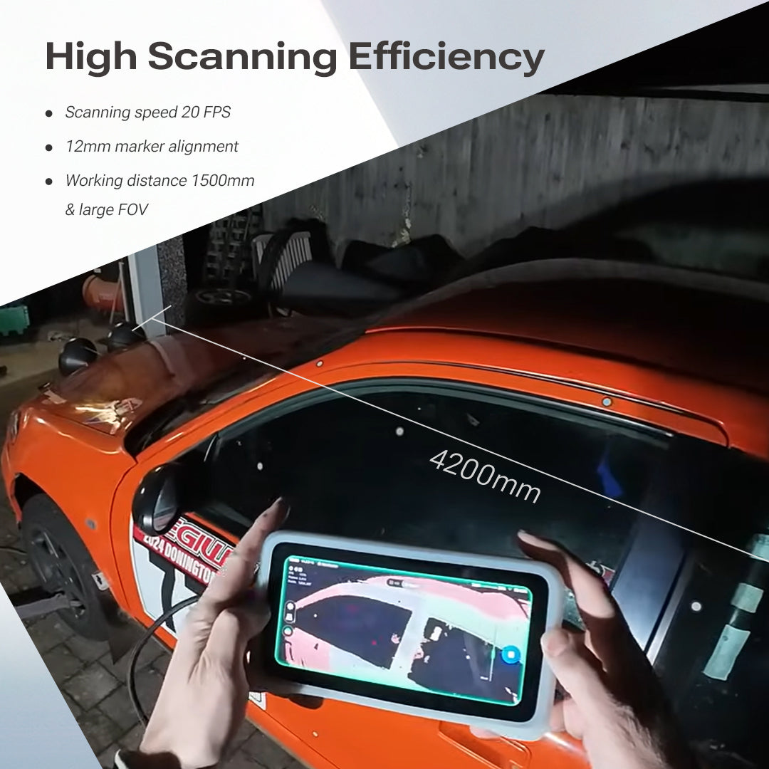 Escaneo de un coche con el escáner 3D SHINING 3D Einstar Vega en modo Fast