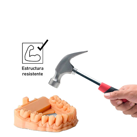 Prueba de resistencia con martillo sobre un modelo dental impreso en ELEGOO Dental Orthodontic