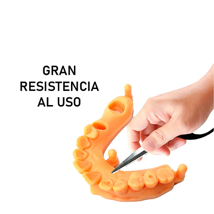 Recorte de un modelo de ortodoncia impreso en ELEGOO Dental Orthodontic naranja, gran resistencia al uso