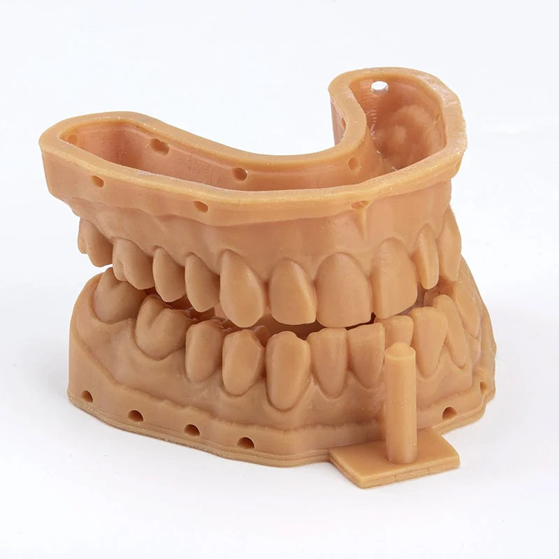 Modelo dental de ortodoncia con ambas arcadas impreso en resina ELEGOO Dental Orthodontic naranja