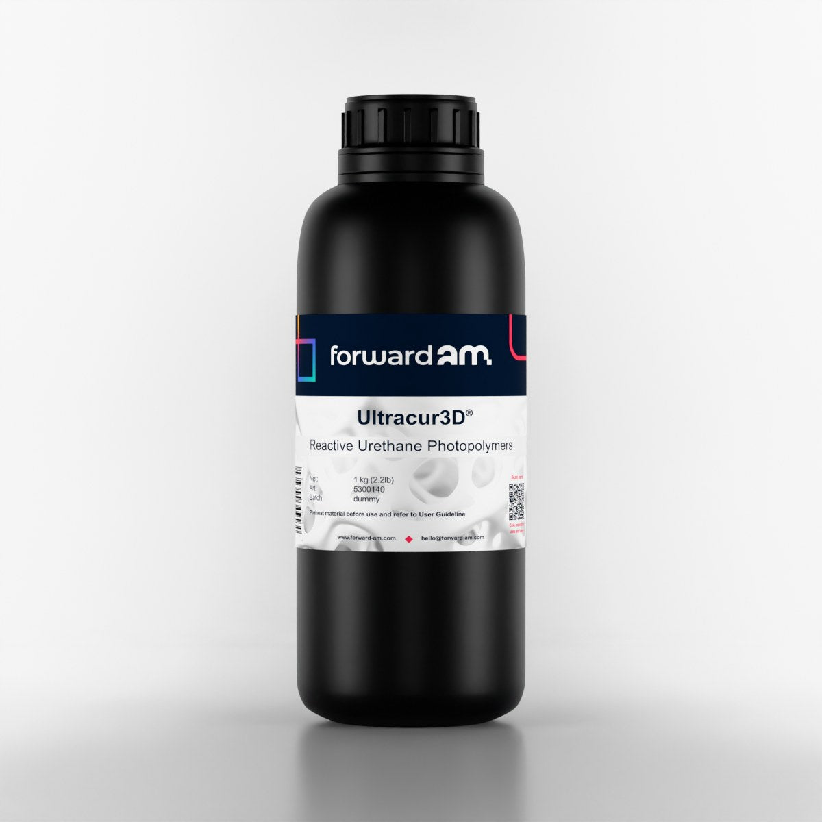 Bote de 1 kg de resina 3D Forward AM Ultracur3D, gama a la que pertenece la RG 1100